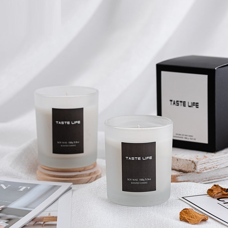 Smokeless Handmade Soy Wax Scented Candle With Clear Wooden Cover-2