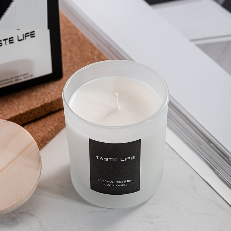 Smokeless Handmade Soy Wax Scented Candle With Clear Wooden Cover-3