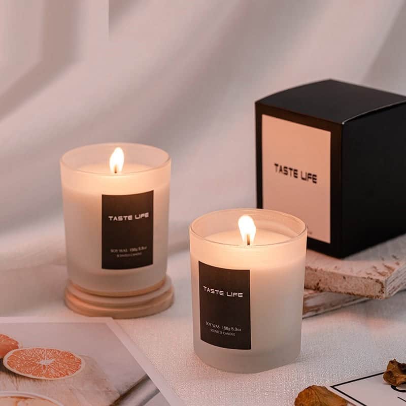 Smokeless Handmade Soy Wax Scented Candle With Clear Wooden Cover-0